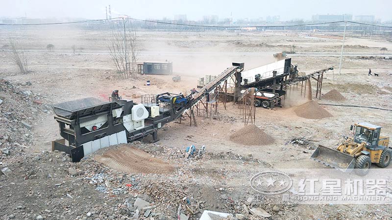 位于北京大興區的建筑垃圾回收處理生產廠